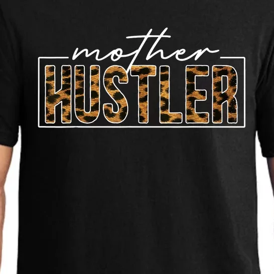 Mother Hustler Leopard Funny Mother Day Handwritten Style Pajama Set