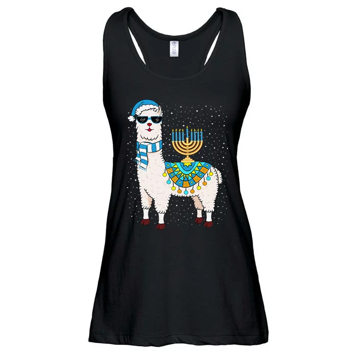 Menorah Hanukkah Llama Cute Alpaca Chanukah Gift Ladies Essential Flowy Tank