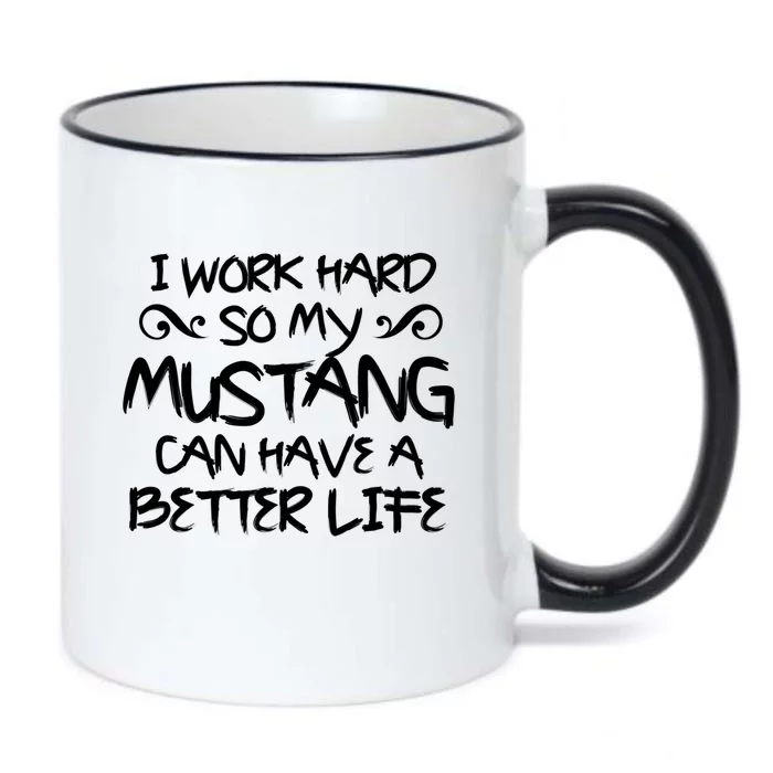 Mustang Horse Lover Gift Black Color Changing Mug