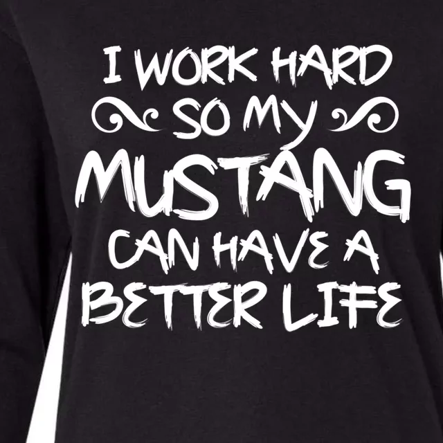 Mustang Horse Lover Gift Womens Cotton Relaxed Long Sleeve T-Shirt