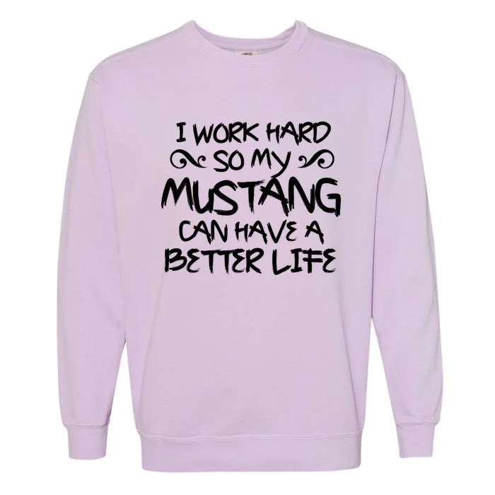 Mustang Horse Lover Gift Garment-Dyed Sweatshirt