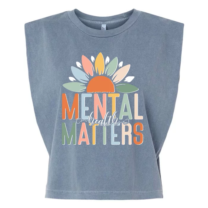 Mental Health Matters Flower Garment-Dyed Women's Muscle Tee