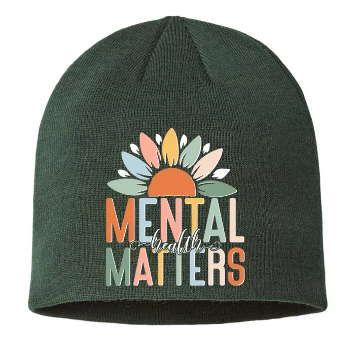 Mental Health Matters Flower 8 1/2in Sustainable Knit Beanie