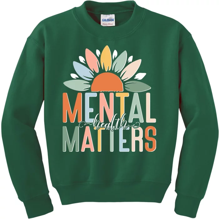 Mental Health Matters Flower Kids Sweatshirt