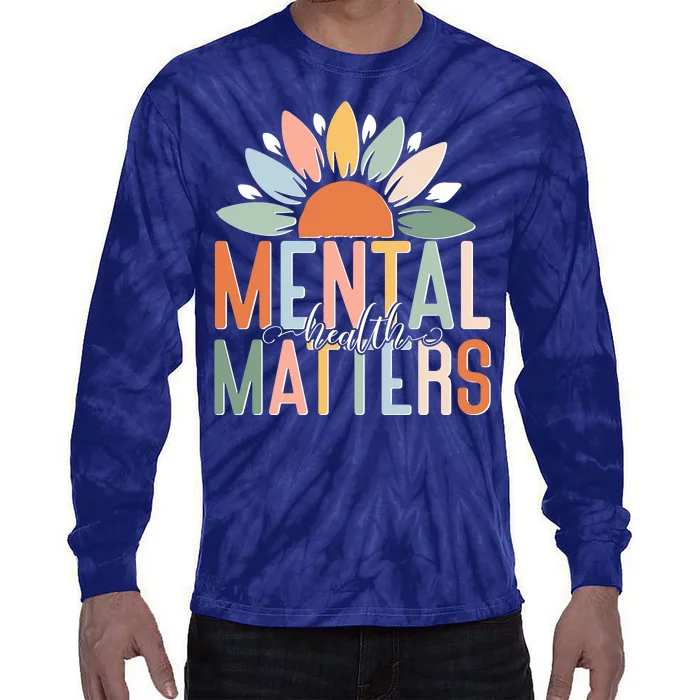 Mental Health Matters Flower Tie-Dye Long Sleeve Shirt