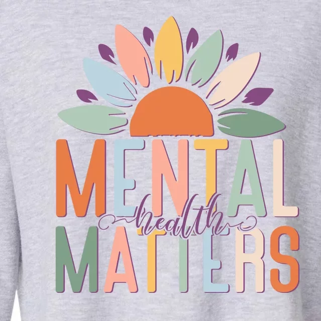 Mental Health Matters Flower Cropped Pullover Crew