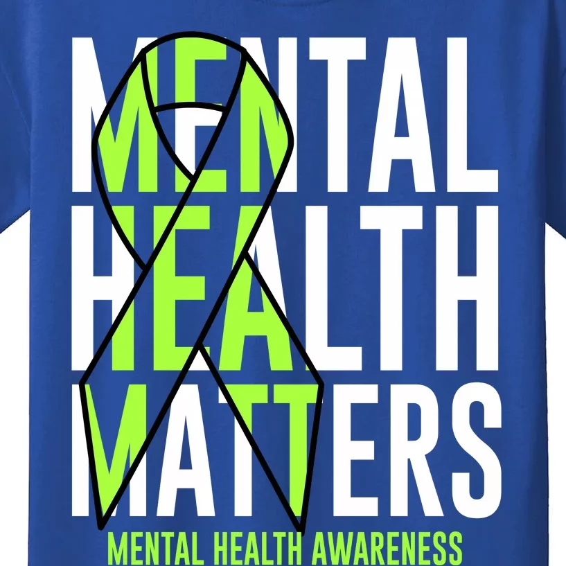 Mental Health Matters Green Ribon Mental Health Awareness Kids T-Shirt