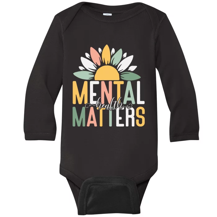 Mental Health Matters End The Stigma Baby Long Sleeve Bodysuit