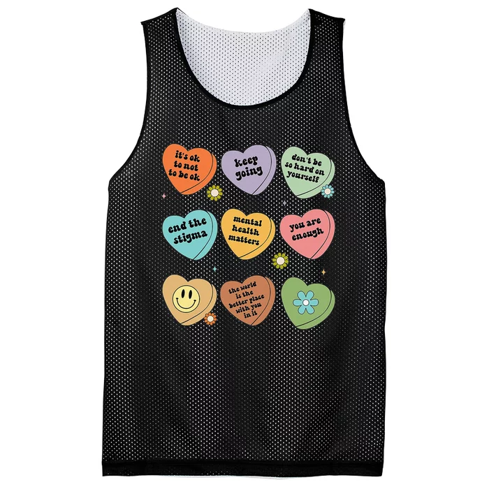 Mental Health Matters Floral Brain Health Awareness Mesh Reversible Basketball Jersey Tank