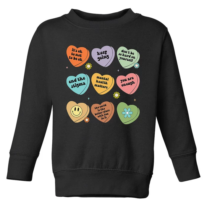 Mental Health Matters Floral Brain Health Awareness Toddler Sweatshirt