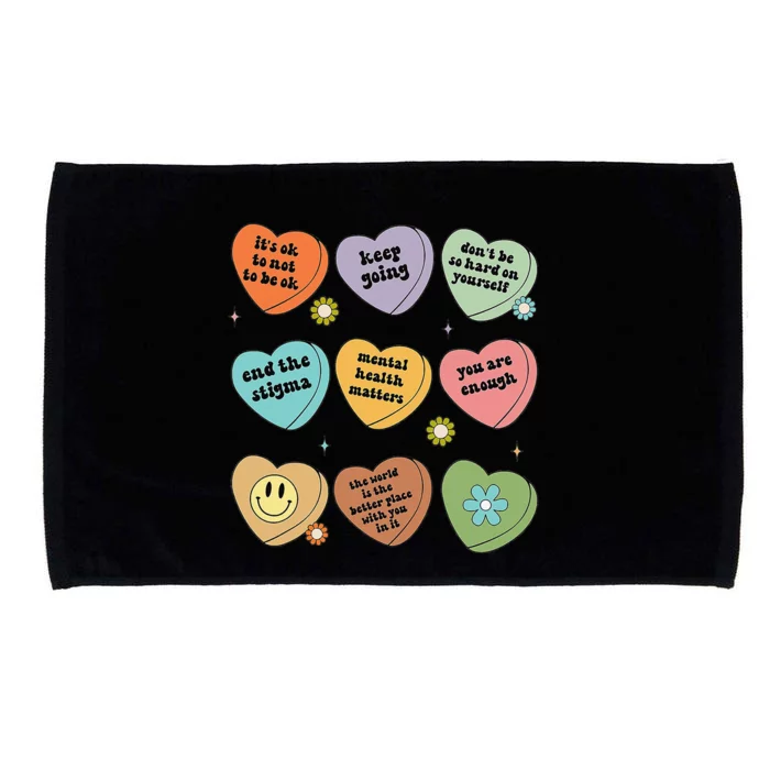 Mental Health Matters Floral Brain Health Awareness Microfiber Hand Towel