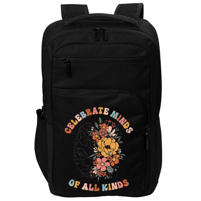 Mental Health Matters Floral Brain Health Awareness Impact Tech Backpack