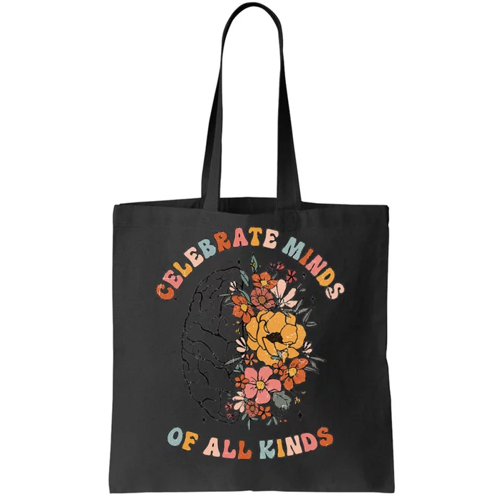 Mental Health Matters Floral Brain Health Awareness Tote Bag