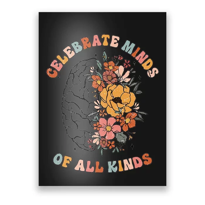 Mental Health Matters Floral Brain Health Awareness Poster