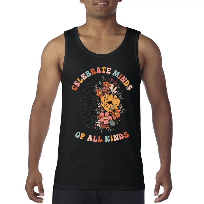 Mental Health Matters Floral Brain Health Awareness Tank Top