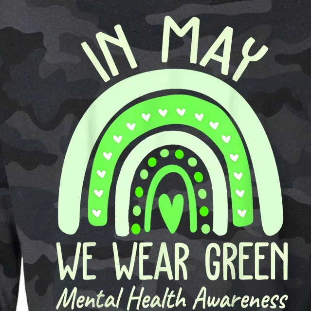 Mental Health Matters We Wear Green Mental Health Awareness Cropped Pullover Crew