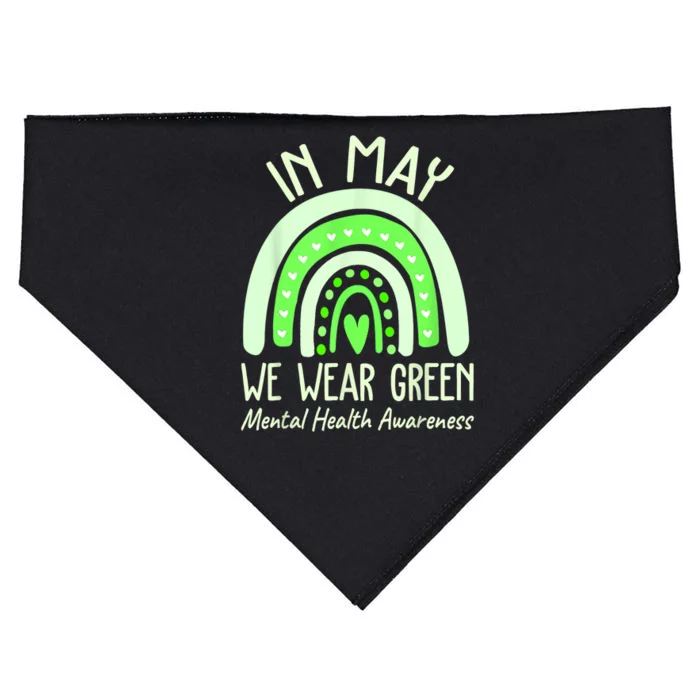 Mental Health Matters We Wear Green Mental Health Awareness USA-Made Doggie Bandana