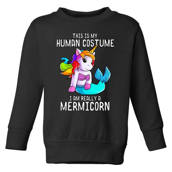 Magical Halloween Mermaid Unicorn Costume Toddler Sweatshirt