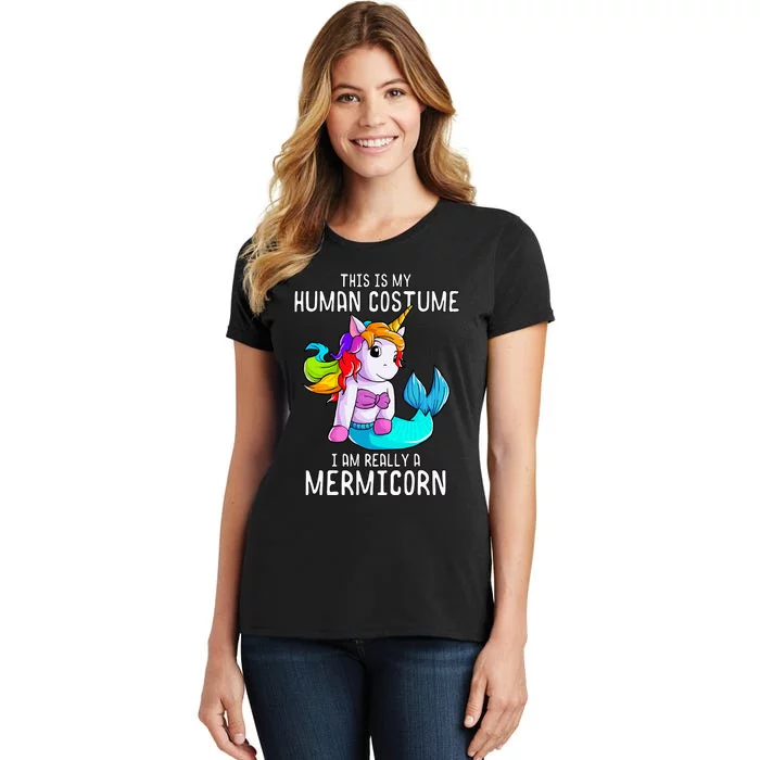 Magical Halloween Mermaid Unicorn Costume Women's T-Shirt