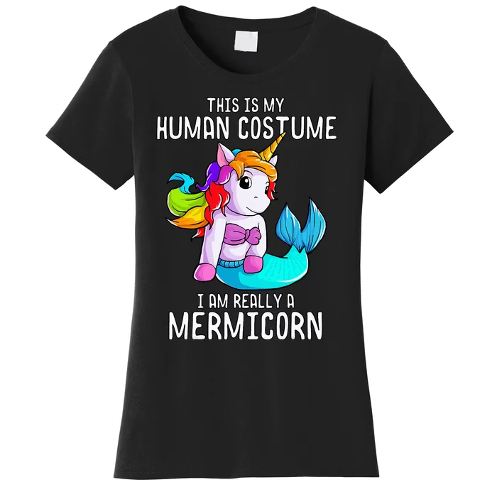 Magical Halloween Mermaid Unicorn Costume Women's T-Shirt