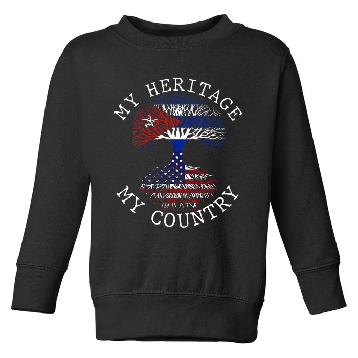 My Heritage My Country Cuban American Flag Root Tree Toddler Sweatshirt