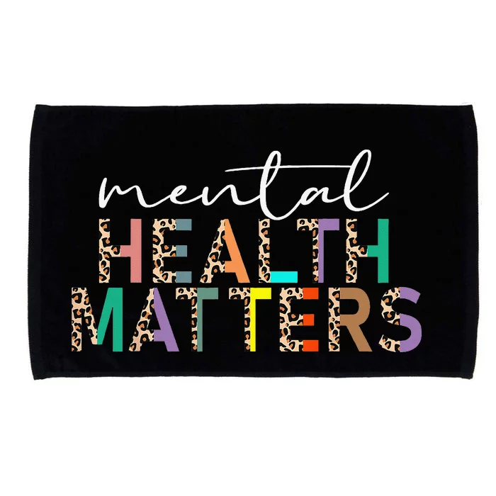 Mental Health Matters Human Brain Illness Awareness Leopard Microfiber Hand Towel