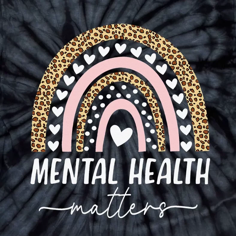 Mental Health Matters Human Brain Illness Awareness Rainbow Tie-Dye T-Shirt