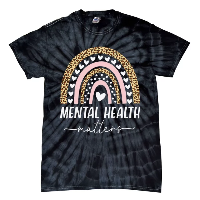 Mental Health Matters Human Brain Illness Awareness Rainbow Tie-Dye T-Shirt