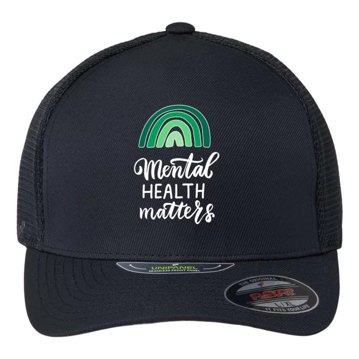 Mental Health Matters Awareness Month Rainbow Flexfit Unipanel Trucker Cap