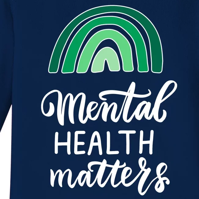 Mental Health Matters Awareness Month Rainbow Baby Long Sleeve Bodysuit