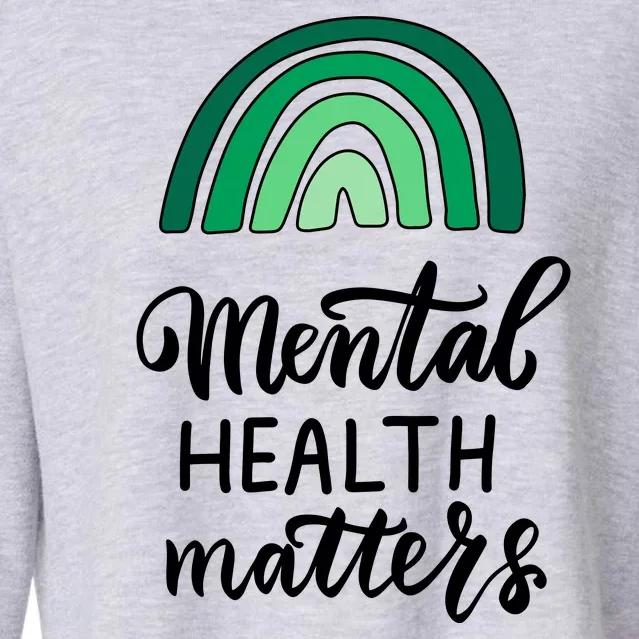 Mental Health Matters Awareness Month Rainbow Cropped Pullover Crew