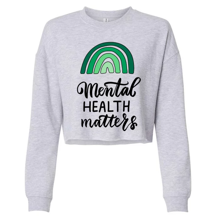 Mental Health Matters Awareness Month Rainbow Cropped Pullover Crew