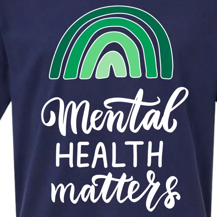 Mental Health Matters Awareness Month Rainbow Sueded Cloud Jersey T-Shirt