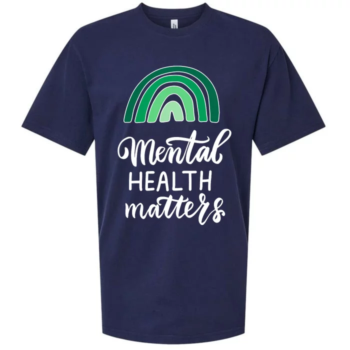 Mental Health Matters Awareness Month Rainbow Sueded Cloud Jersey T-Shirt