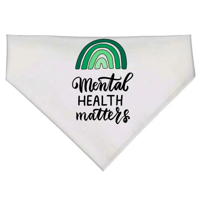 Mental Health Matters Awareness Month Rainbow USA-Made Doggie Bandana