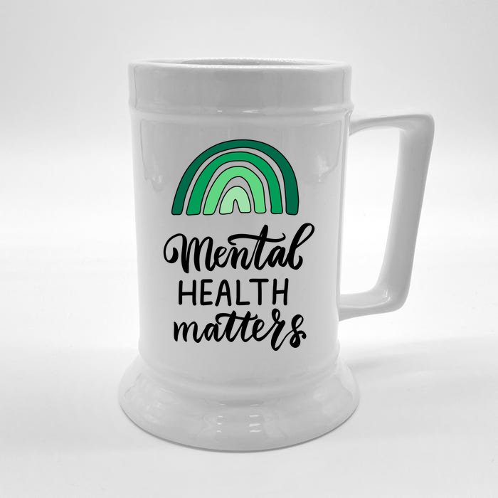 Mental Health Matters Awareness Month Rainbow Front & Back Beer Stein