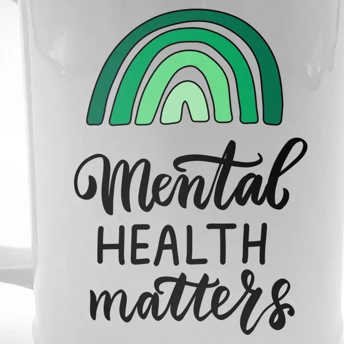 Mental Health Matters Awareness Month Rainbow Front & Back Beer Stein