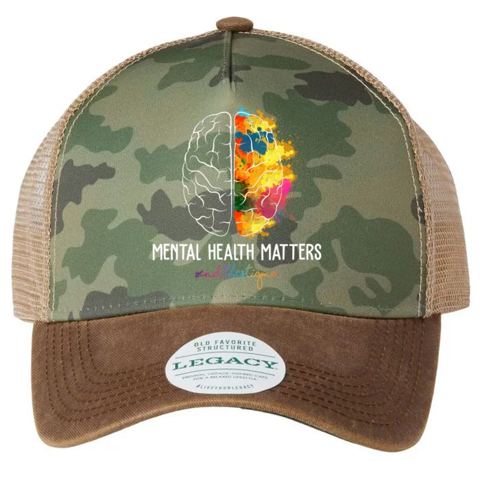 Mental Health Matters End The Stigma Colorful Brain Legacy Tie Dye Trucker Hat