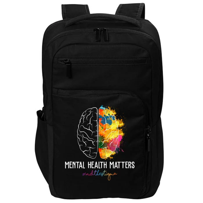 Mental Health Matters End The Stigma Colorful Brain Impact Tech Backpack