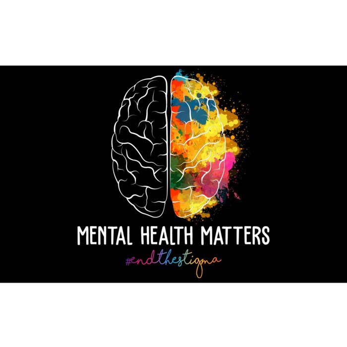 Mental Health Matters End The Stigma Colorful Brain Bumper Sticker