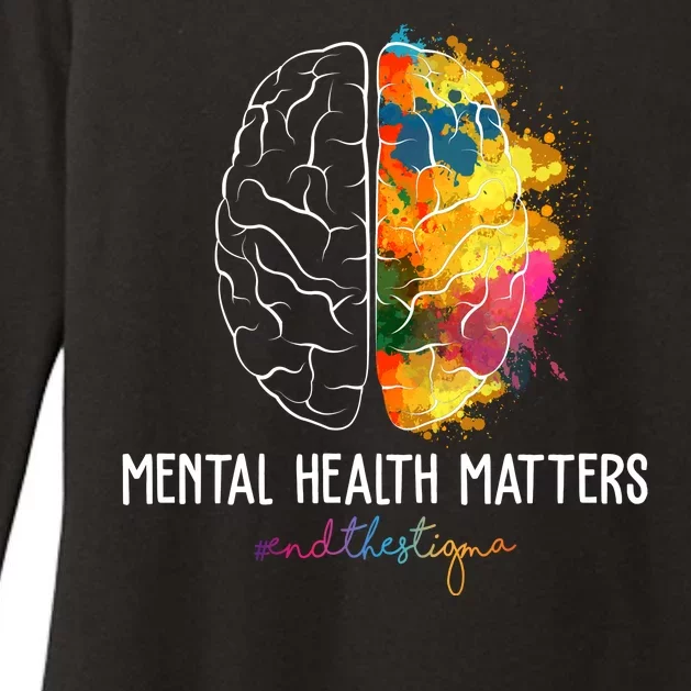 Mental Health Matters End The Stigma Colorful Brain Womens CVC Long Sleeve Shirt