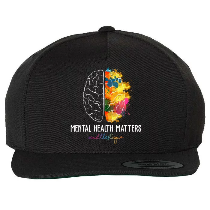 Mental Health Matters End The Stigma Colorful Brain Wool Snapback Cap