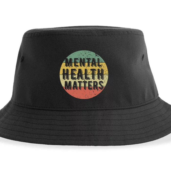 Mental Health Matters Vintage Retro 90's Style Awareness Tee Sustainable Bucket Hat