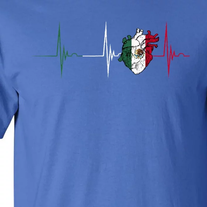 Mexico Heart Mexico Flag Heartbeat EKG Pulse Mexican Pride Tall T-Shirt