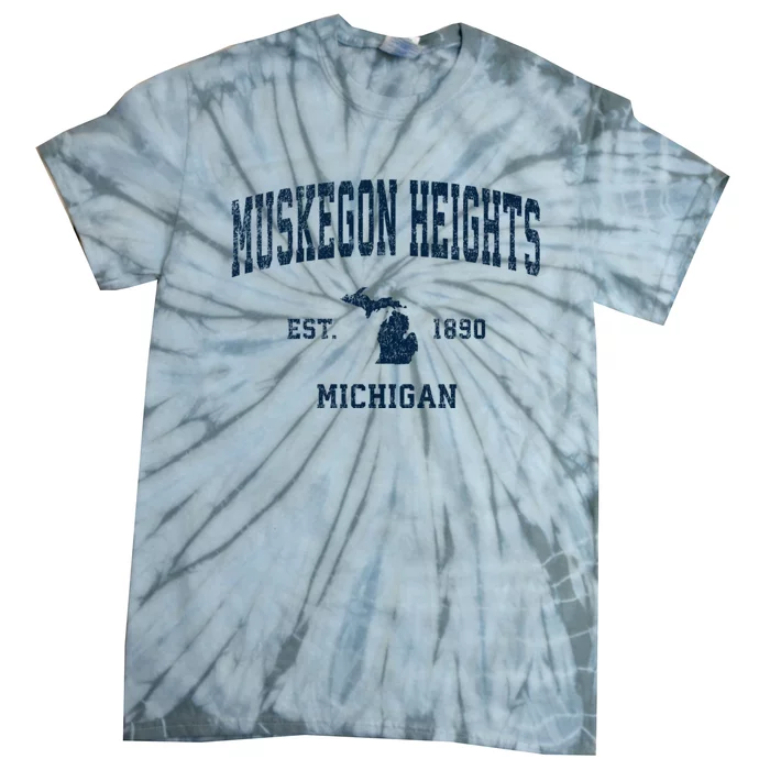 Muskegon Heights Michigan Mi Vintage Sports Tie-Dye T-Shirt