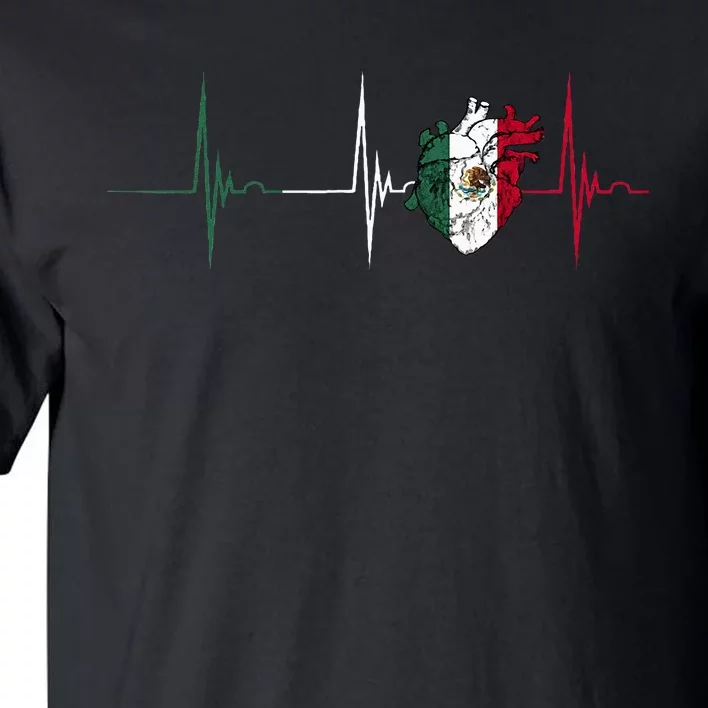 Mexico Heart Mexico Flag Heartbeat EKG Pulse Mexican Pride Tall T-Shirt