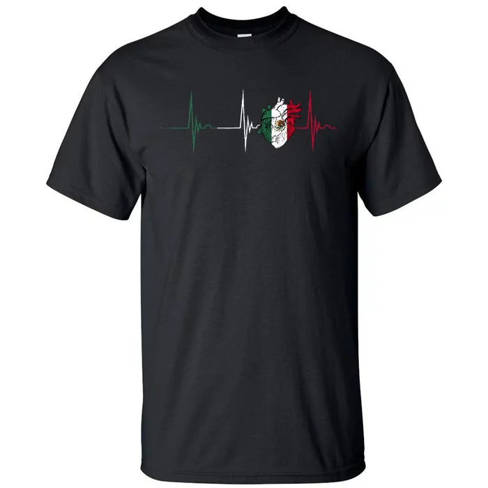 Mexico Heart Mexico Flag Heartbeat EKG Pulse Mexican Pride Tall T-Shirt