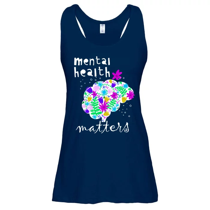 Mental Health Matters Flowers Brain Awareness Month Ladies Essential Flowy Tank