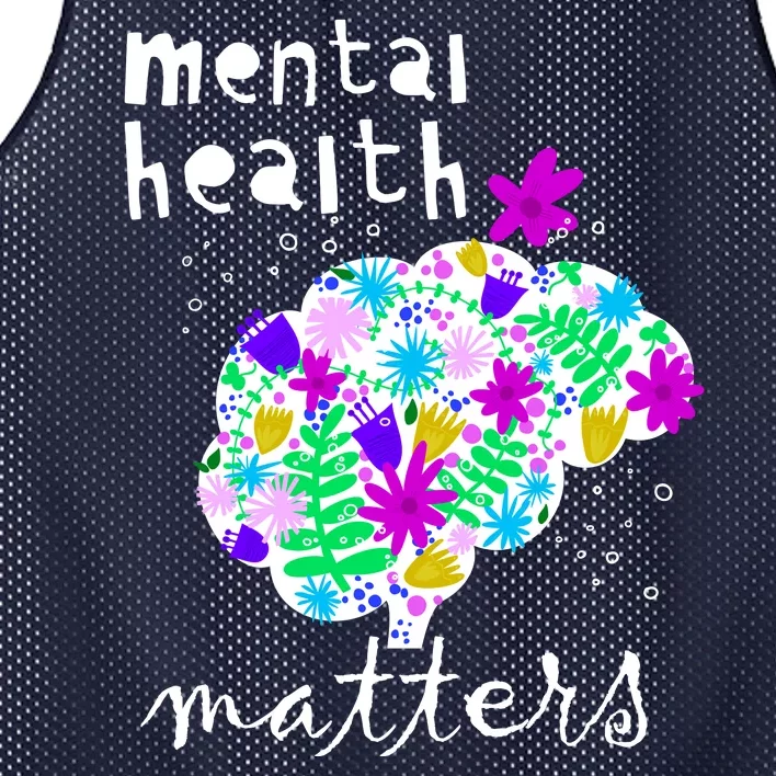 Mental Health Matters Flowers Brain Awareness Month Mesh Reversible Basketball Jersey Tank