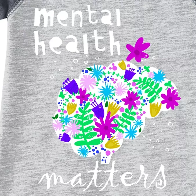 Mental Health Matters Flowers Brain Awareness Month Infant Baby Jersey Bodysuit